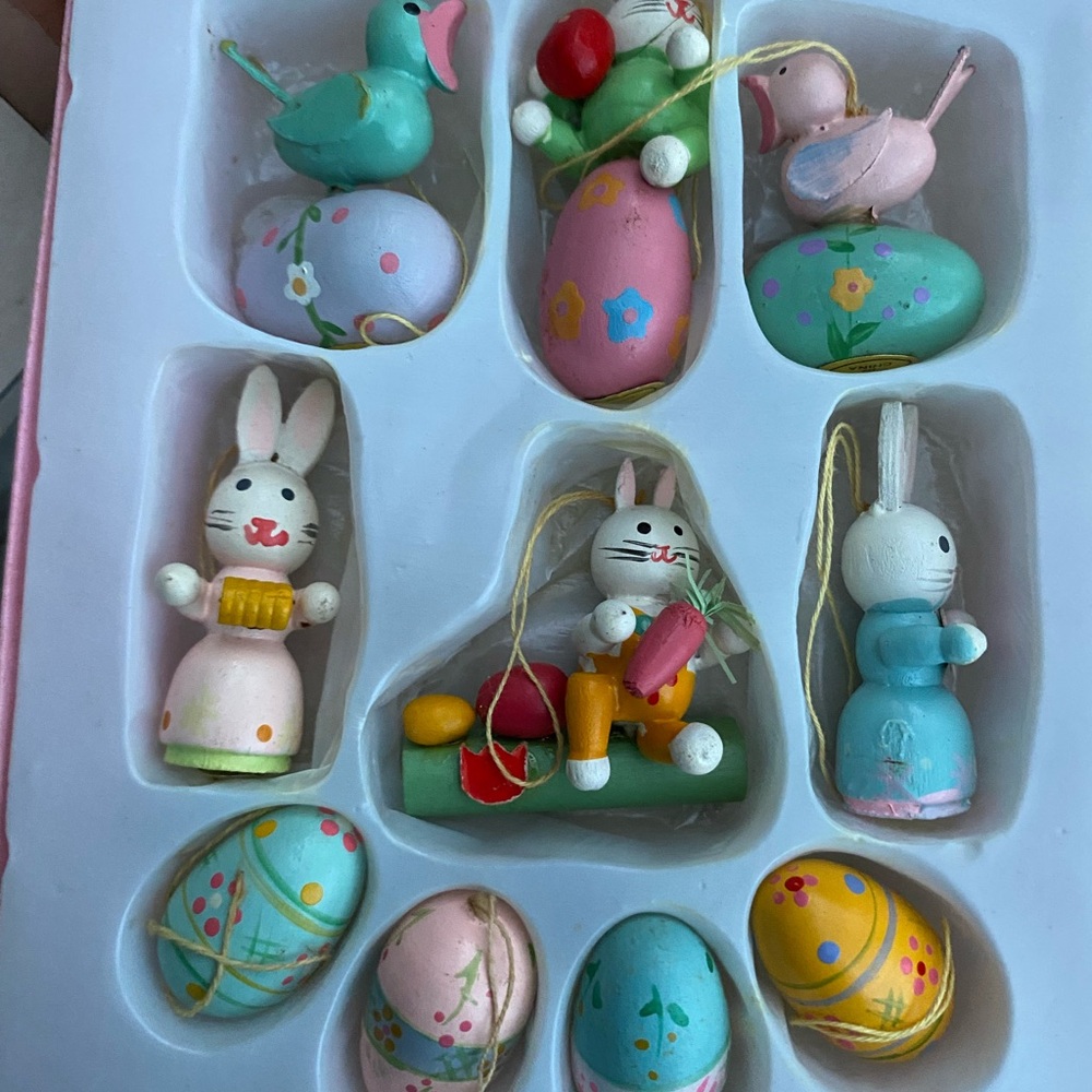 Easter Bunny and Egg Wooden Toy Set